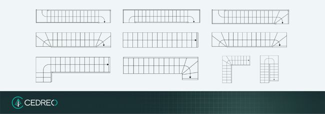 Stairs floor plan symbols