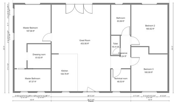 2D floor plan designed with Cedreo