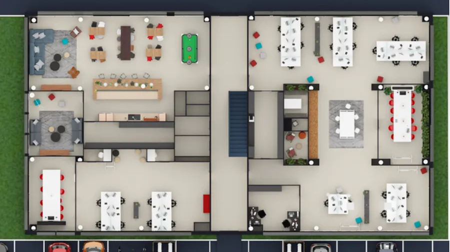 3D floor plan of cedreo's office by Cedreo