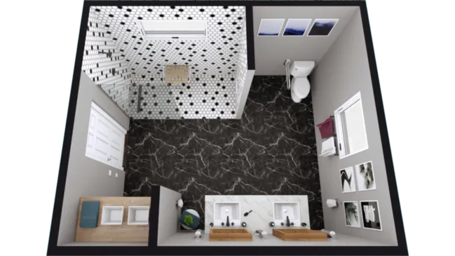 3D floor plan of a ADA compliant bathroom designed with Cedreo