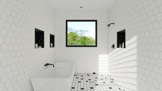 3D render of a wet bathroom by Cedreo