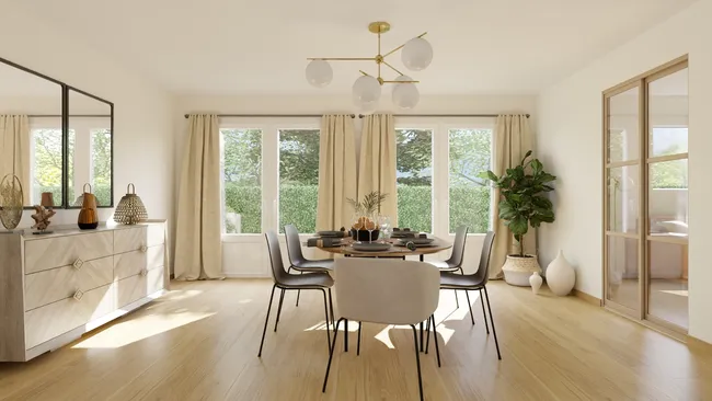 3D render of a dining room designed with Cedreo