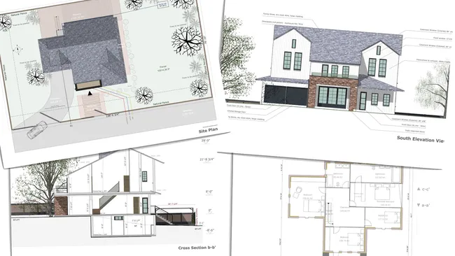 2D floor plan, cross section, elevation view, site plan created with Cedreo