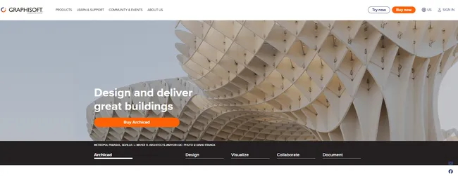 screenshot home page Archicad