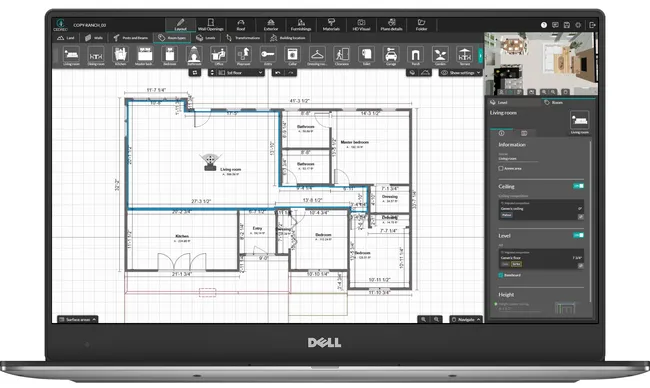 Cedreo software interface: layout step
