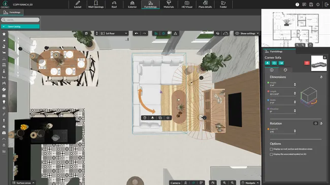 Cedreo software interface: instant 3D visualization