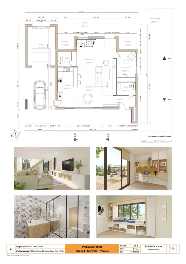 Architecture presentation board example created with Cedreo