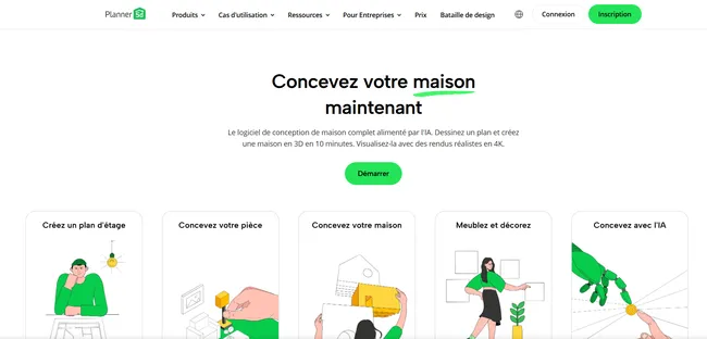 capture d'écran site web Planner 5D