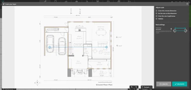 UI shot Cedreo import existing layout