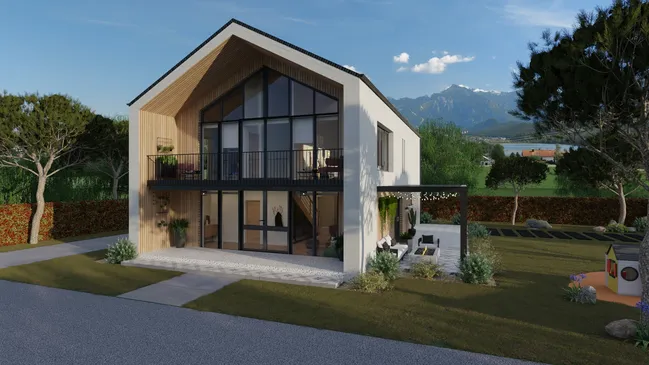 3D render of a modern scandinavian house by Cedreo